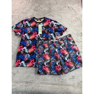 NWT Eddie Bauer Christopher Bevans Men‎ L Aloha Floral T-Shirt Shorts Set Resort